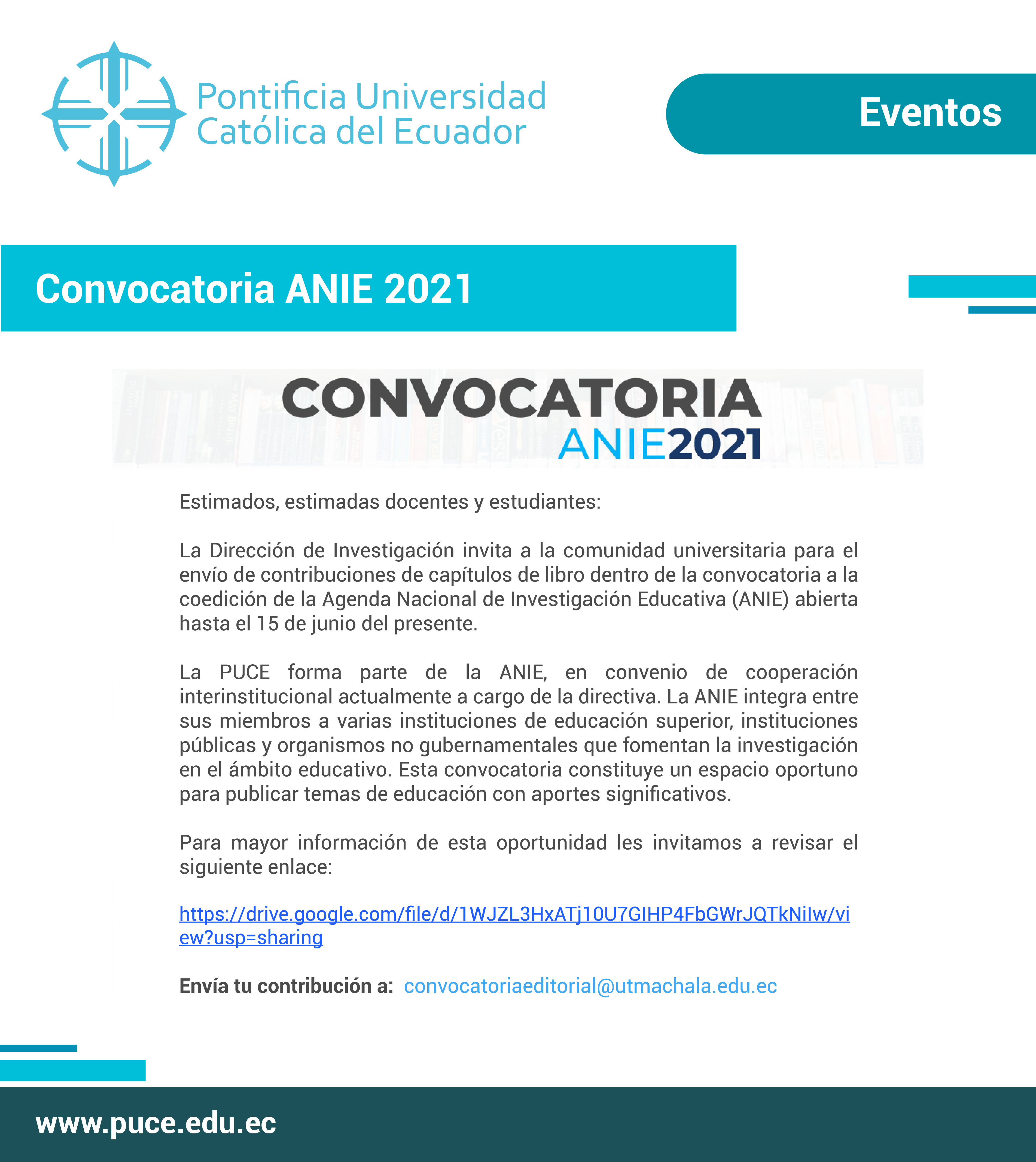 Convocatoria ANIE 2021